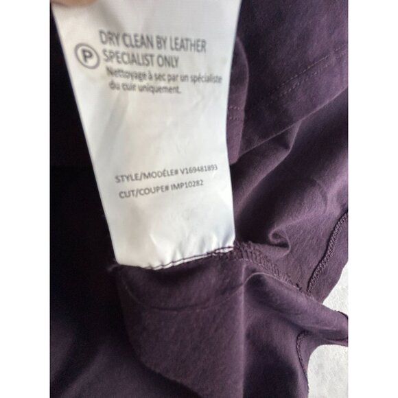 Vince Womens Crew Neck Purple T-Shirt with Gray Leather Short Sleeves Medium - Picture 5 of 8